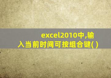 excel2010中,输入当前时间可按组合键( )